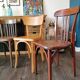 Baumann Stella and Luterma series of 6 mismatched bistro chairs