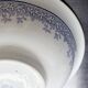 Old basin in white and purple earthenware - Floral decoration