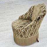 1950s, Danish lounge chair, furniture velour, ash wood legs.