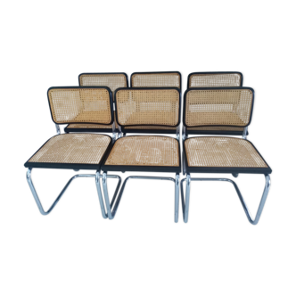 Suite of 6 chairs Cesca B32 by Marcel Breuer years 1992