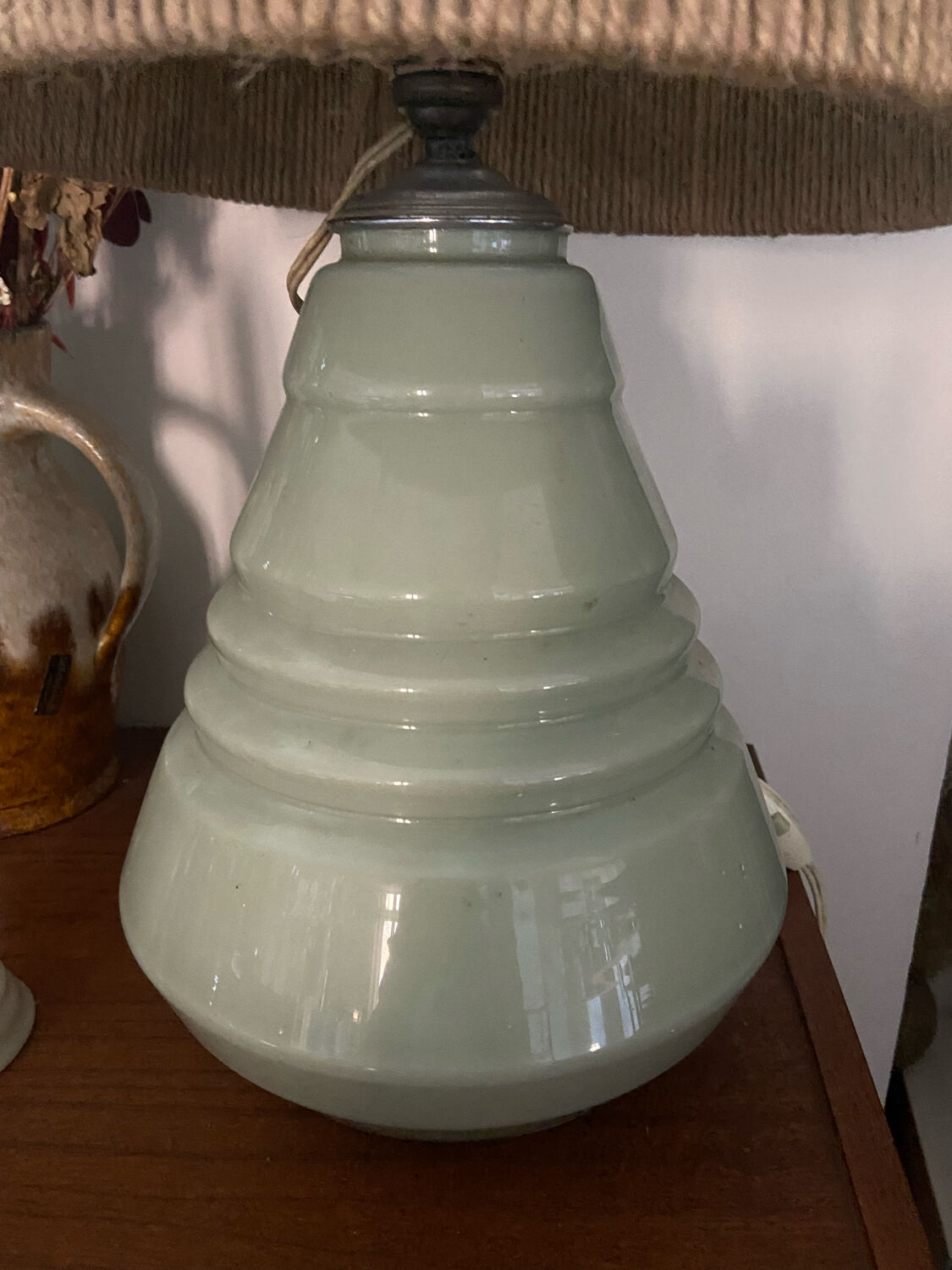 Glass lamp and rope Art Deco