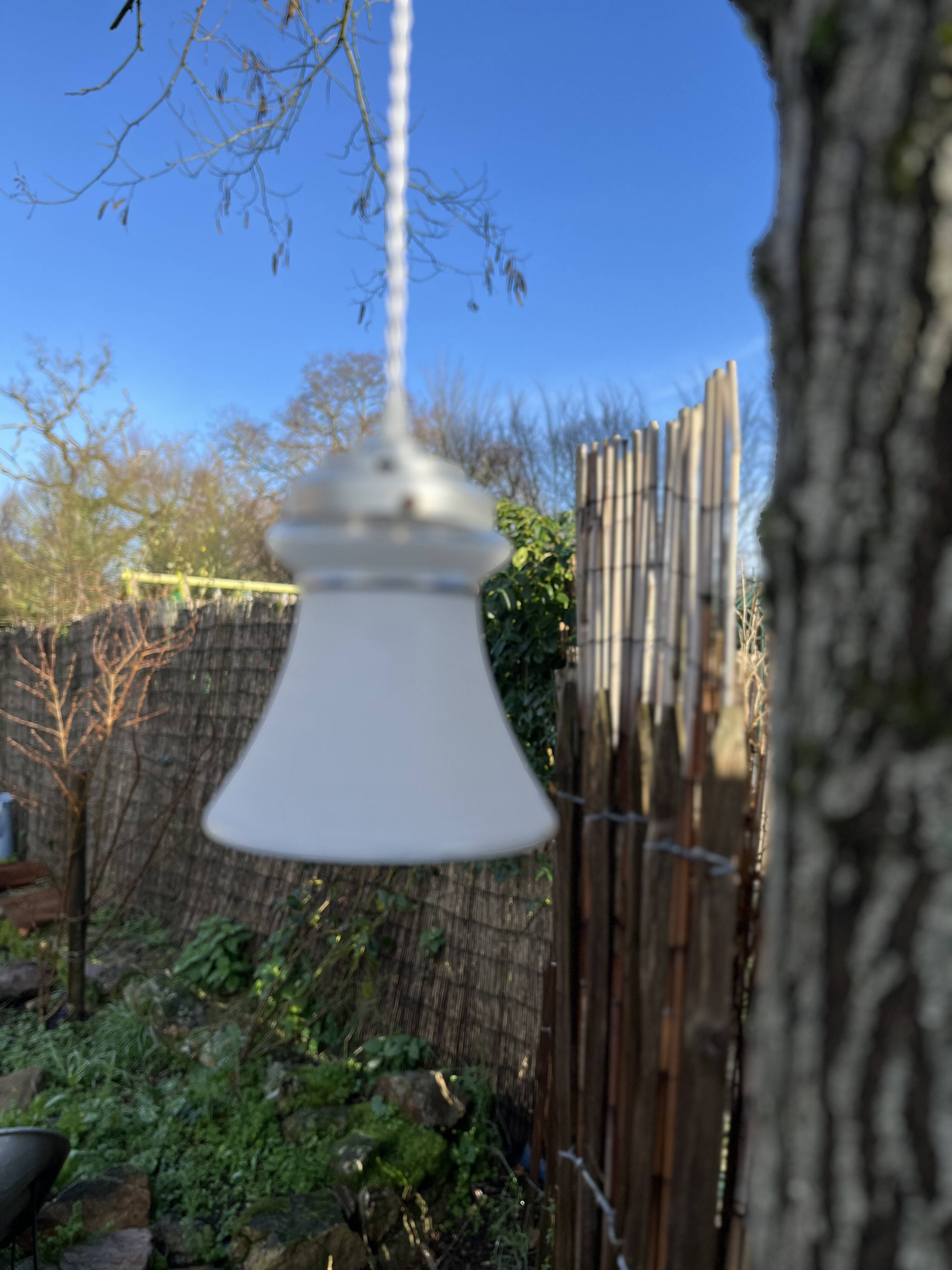 1950s frosted glass pendant light