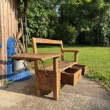 19th century walnut bench