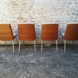 Wooden and fabric shell chairs