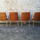 Wooden and fabric shell chairs