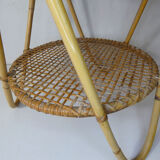old vintage rattan coffee table