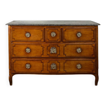 Transitional cherrywood chest of drawers, 18th century