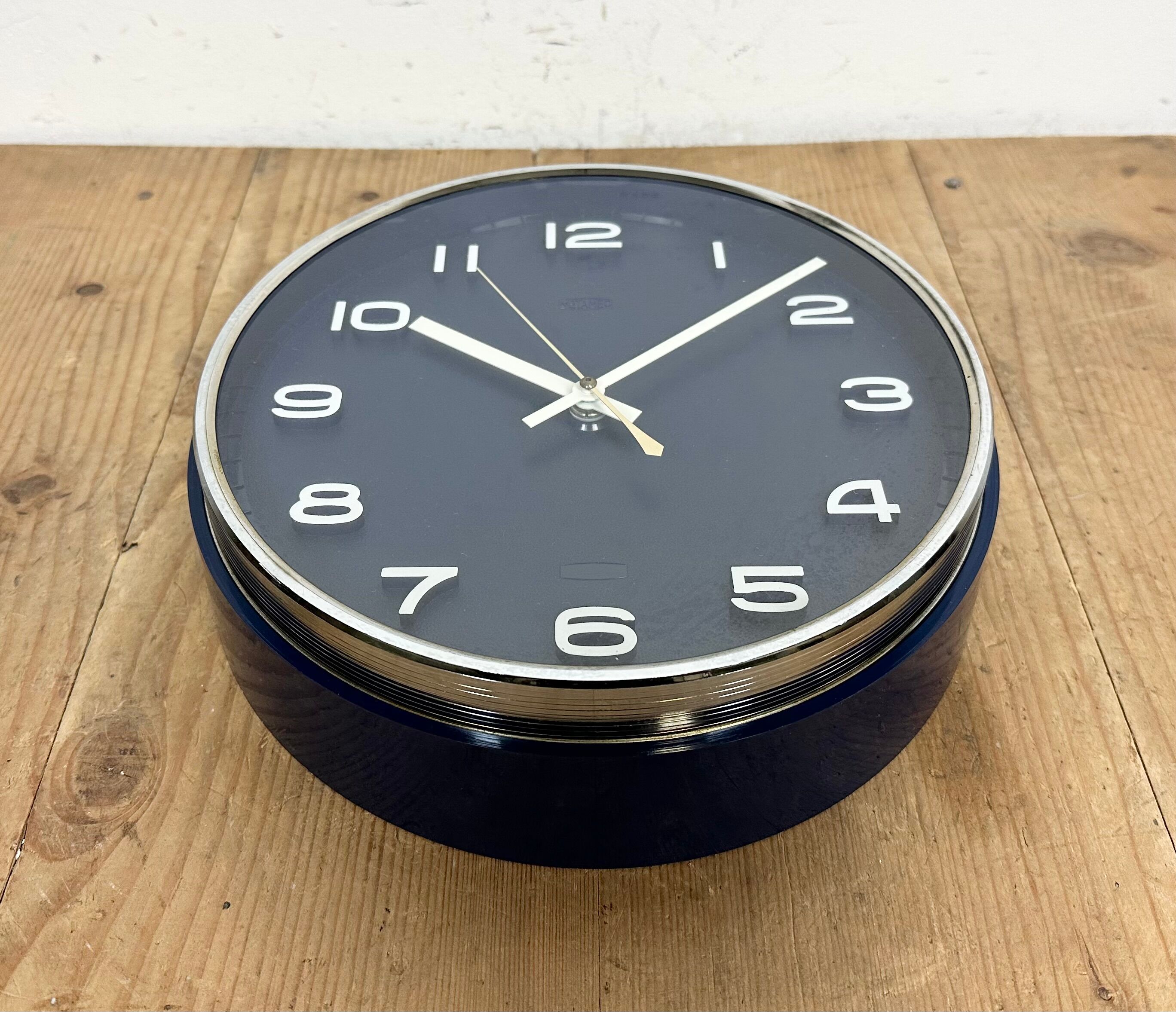 Vintage Blue Bakelite Electric Wall Clock from Metamec, 1970s