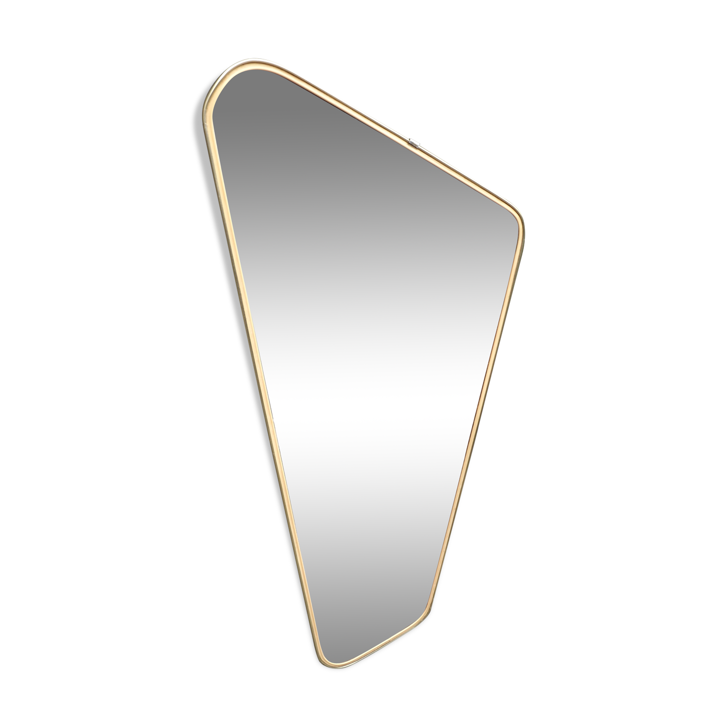 Vintage mirror 60s gold metal Scandinavian style 36x78cm