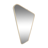 Vintage mirror 60s gold metal Scandinavian style 36x78cm
