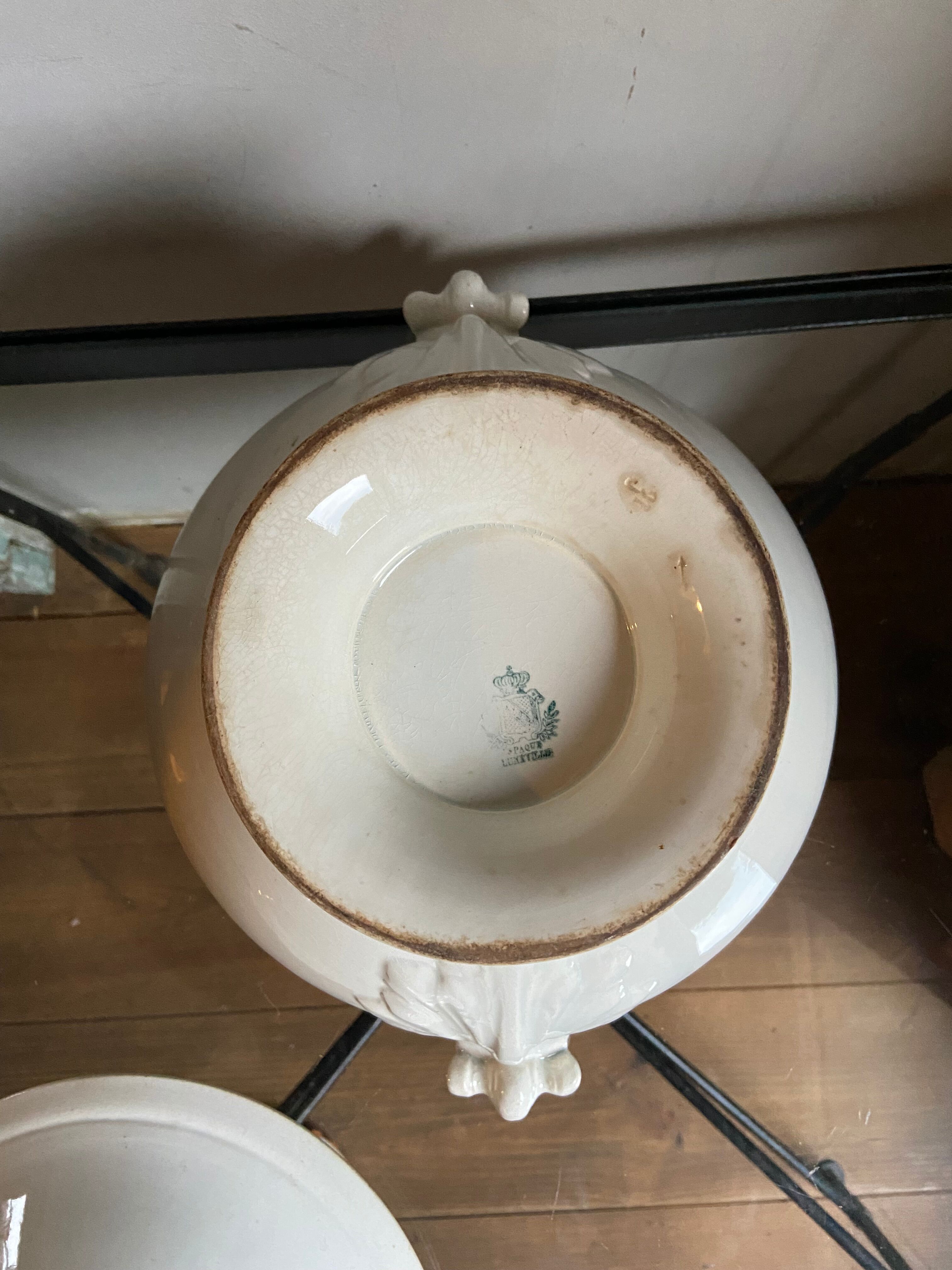 Soupière en Faïence blanche de Lunéville XIXème Siècle