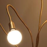 Vintage model F415 floor lamp in gold metal, Saint Germain Lumière edition, 1970