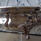 Antique silver-plated metal tealight with vine branch decoration