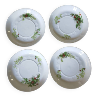 Limoges Christmas saucers