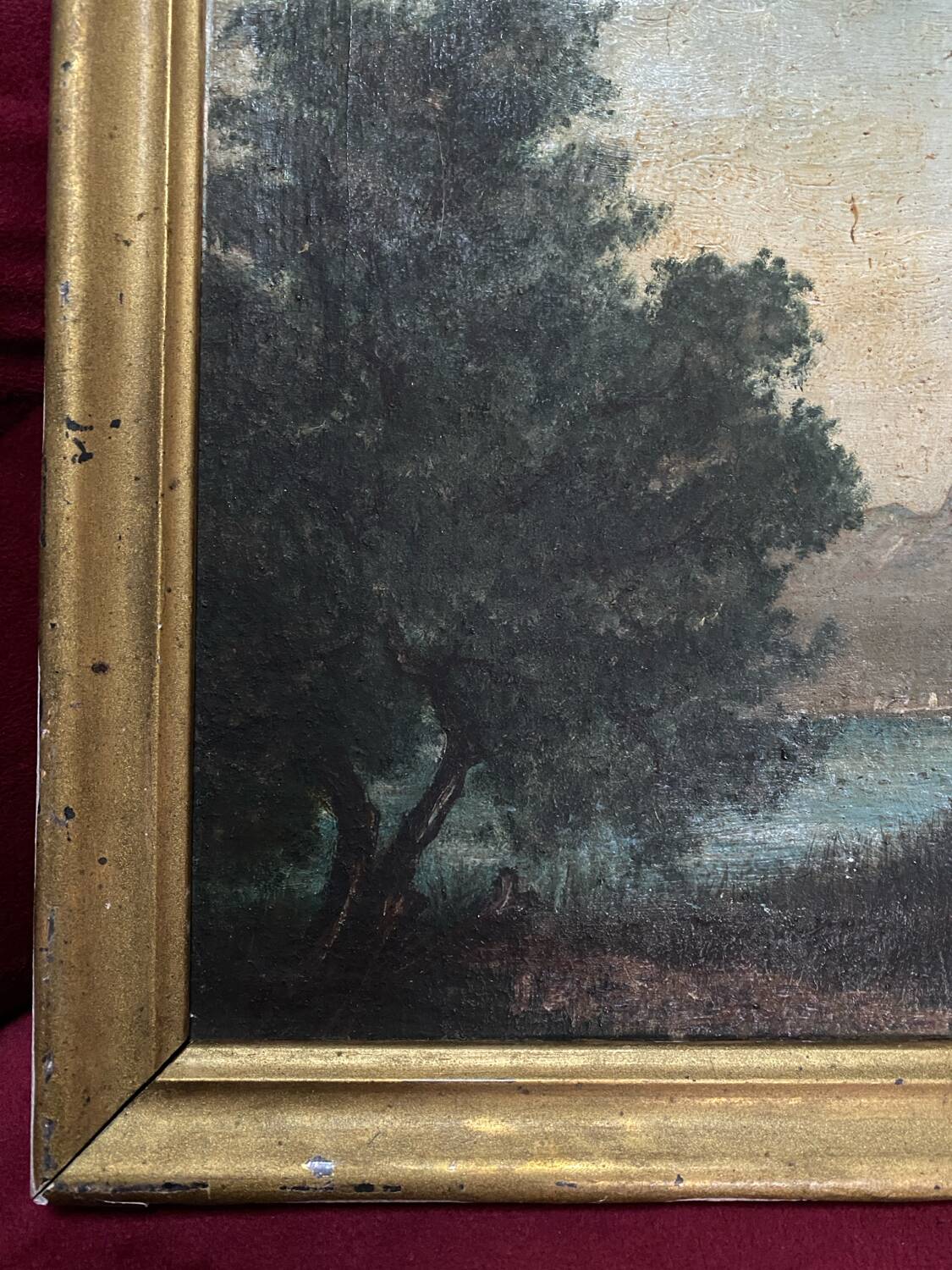 Old framed oil on panel “landscape”