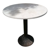 Table de bistrot ronde en pierre et fonte