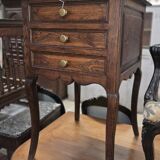 Small chest of drawers / tallboy / antique bedside table with 3 drawers / Louis XV style / solid oak