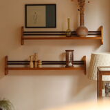 Pair of 1950s wooden wall shelves