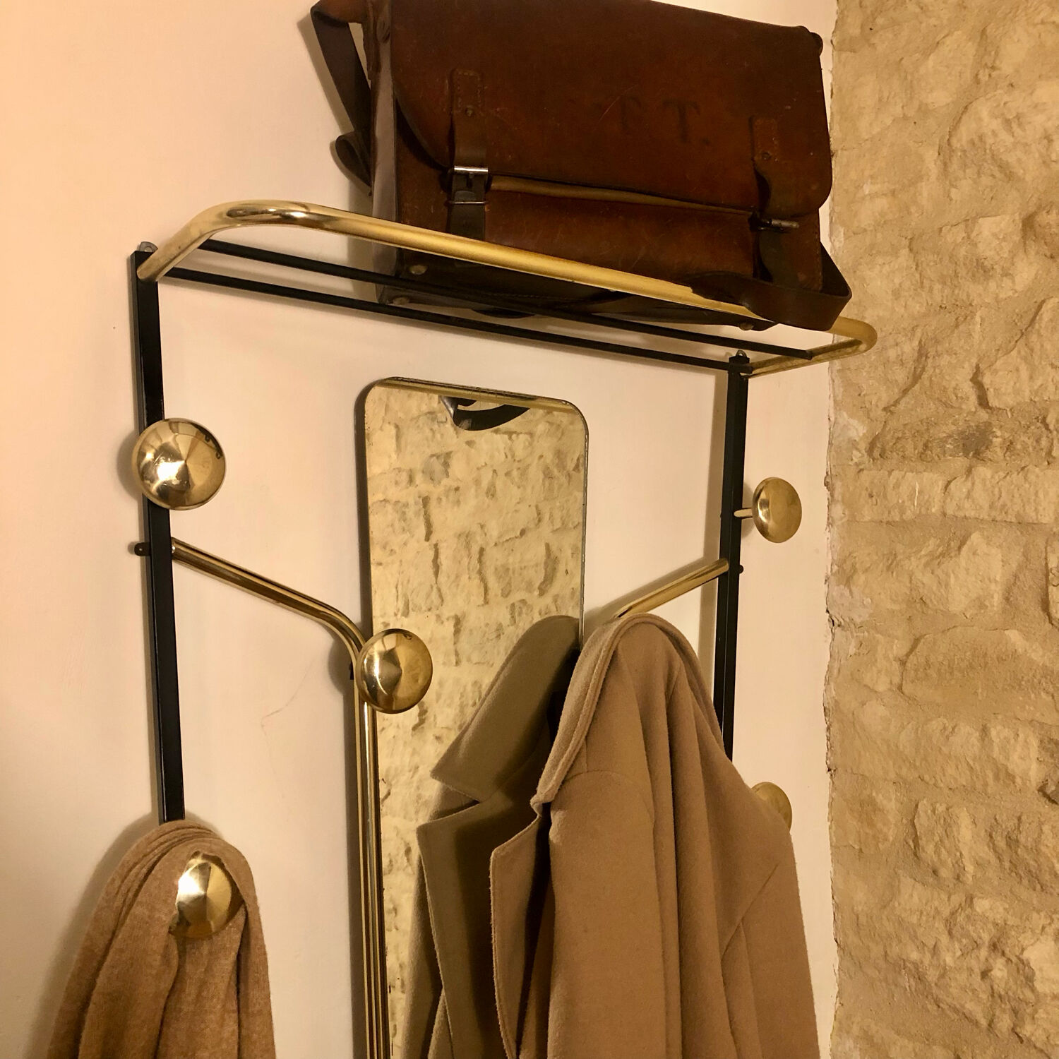 Vintage wall coat rack 1960