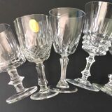 6 assorted crystal wine glasses