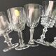 6 assorted crystal wine glasses