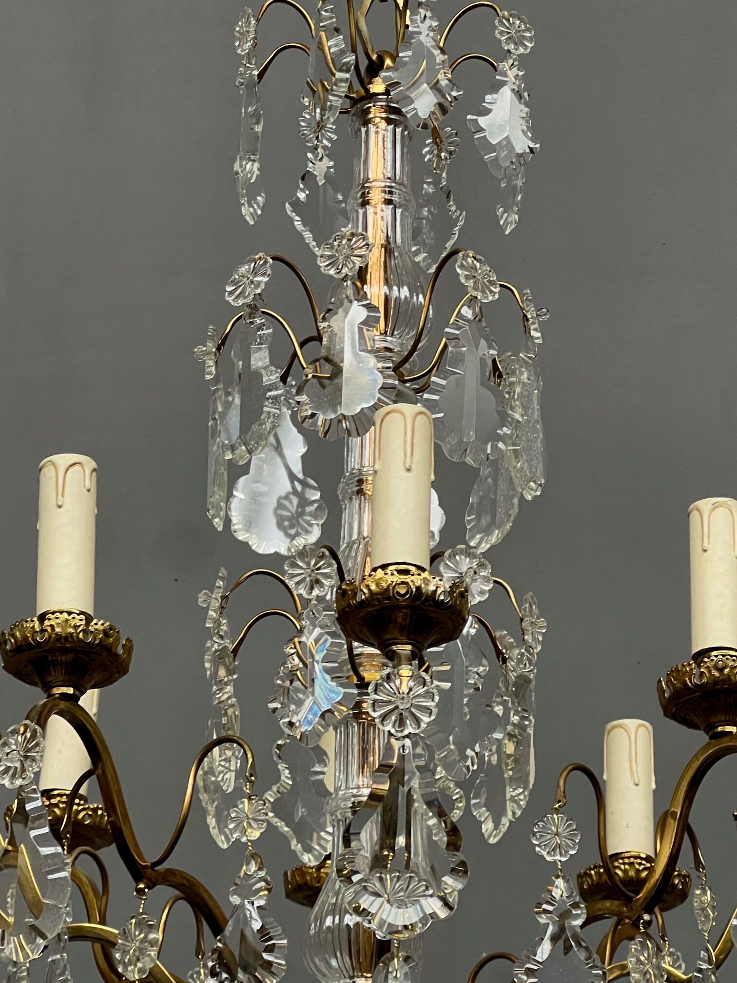 Antique crystal chandelier.