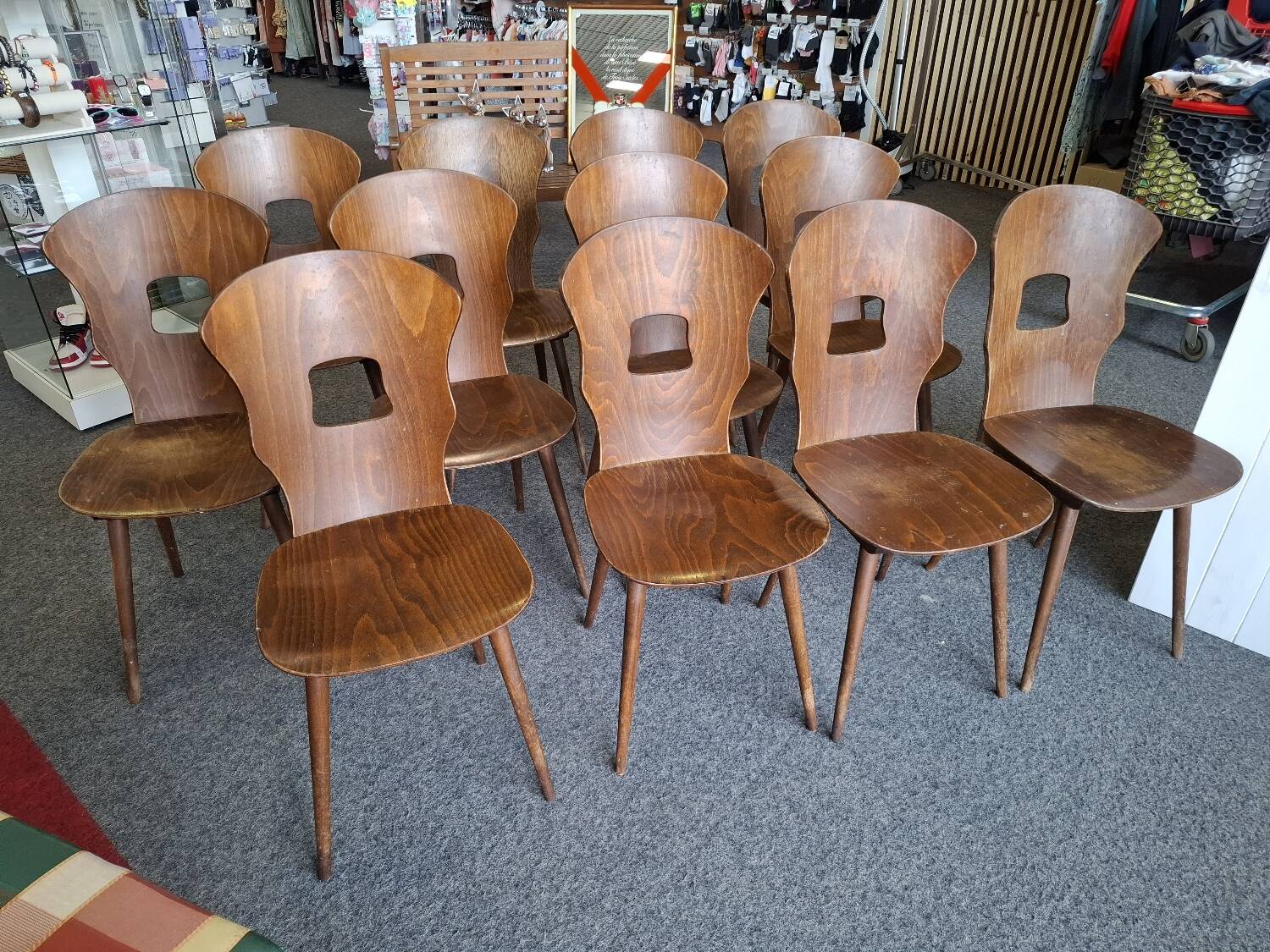 Lot of 12 Baumann chairs model Gentiane.