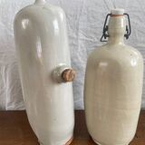 2 old stoneware hot water bottles