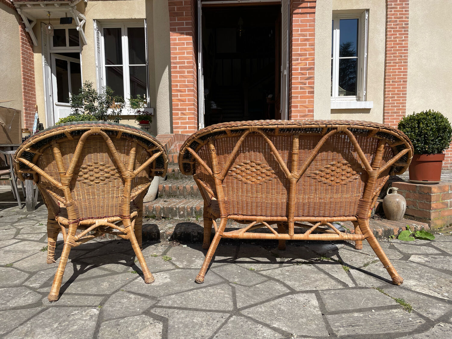 Vintage rattan garden furniture