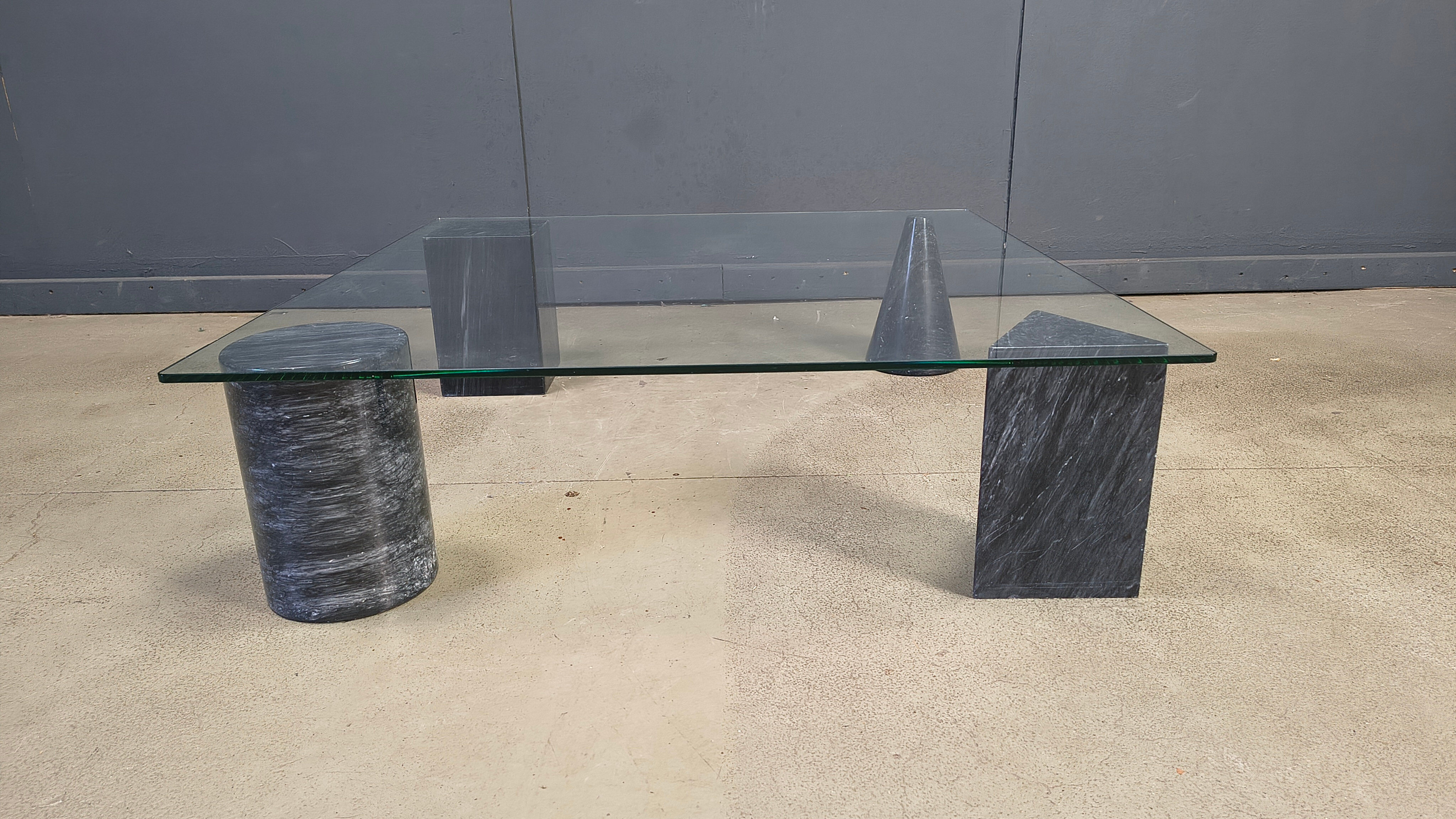 Vintage Italian marble coffee table, 1970s