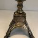Paire de chenets en bronze ciselé et fer forgé de style Louis XVI