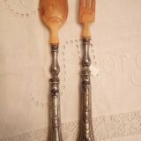 Filled silver salad servers