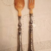 Couverts à salade en argent fourré