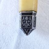 Box of 6 Appetizer Knives in Resin and Metal Vitolas Art Nouveau Style 19th Century