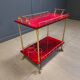 Rare Italian lacquered goatskin / parchment serving bar cart by Aldo T