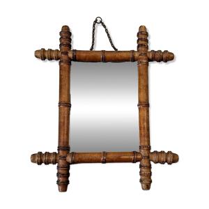 Miroir ancien bambou