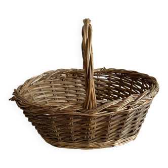 Small gray wooden basket