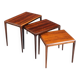 Johannes Andersen set of nesting tables in rosewood Silkeborg Denmark 1960