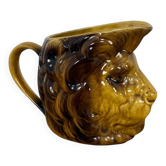 Cruchon à crème en forme de tête de lion Sarreguemines antique vers 1900
