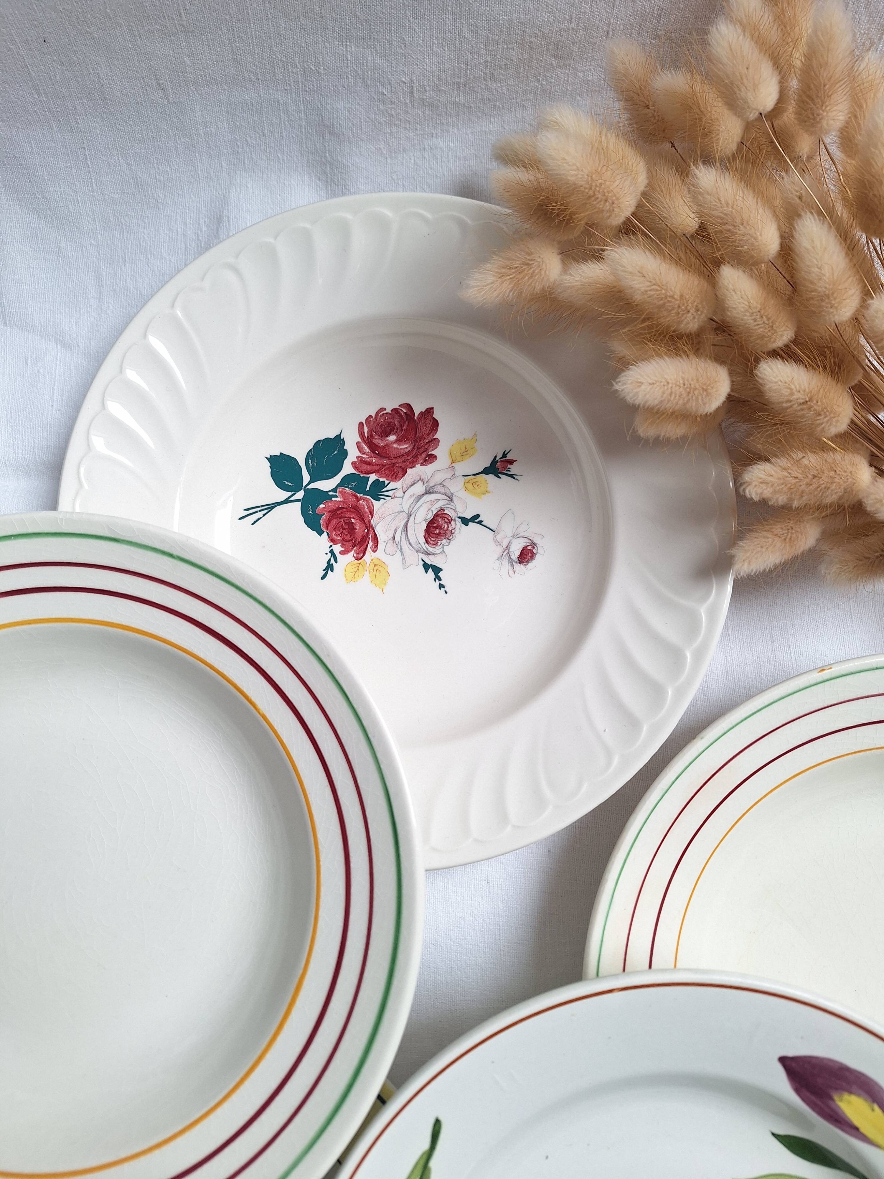 St Amand, Gien, Vintage soup plates