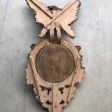 Miroir en bois doré Empire à décor d’aigle 40x97cm