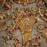 Pair of lacquered and gilded Italian Louis XVI style wall lamps