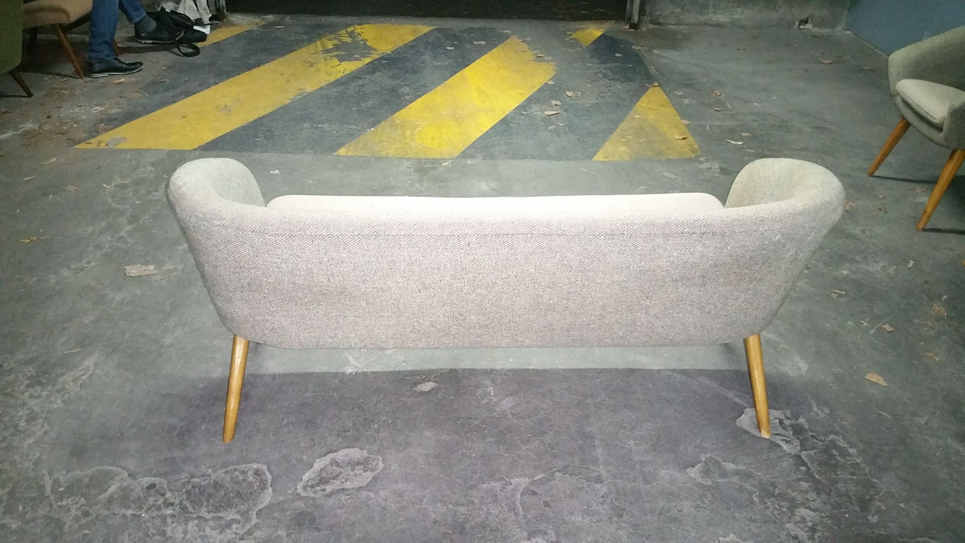 Sofa 3 Chair Danish cocktail of the 50s/60s gray / white