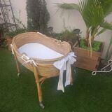 Vintage rattan cradle