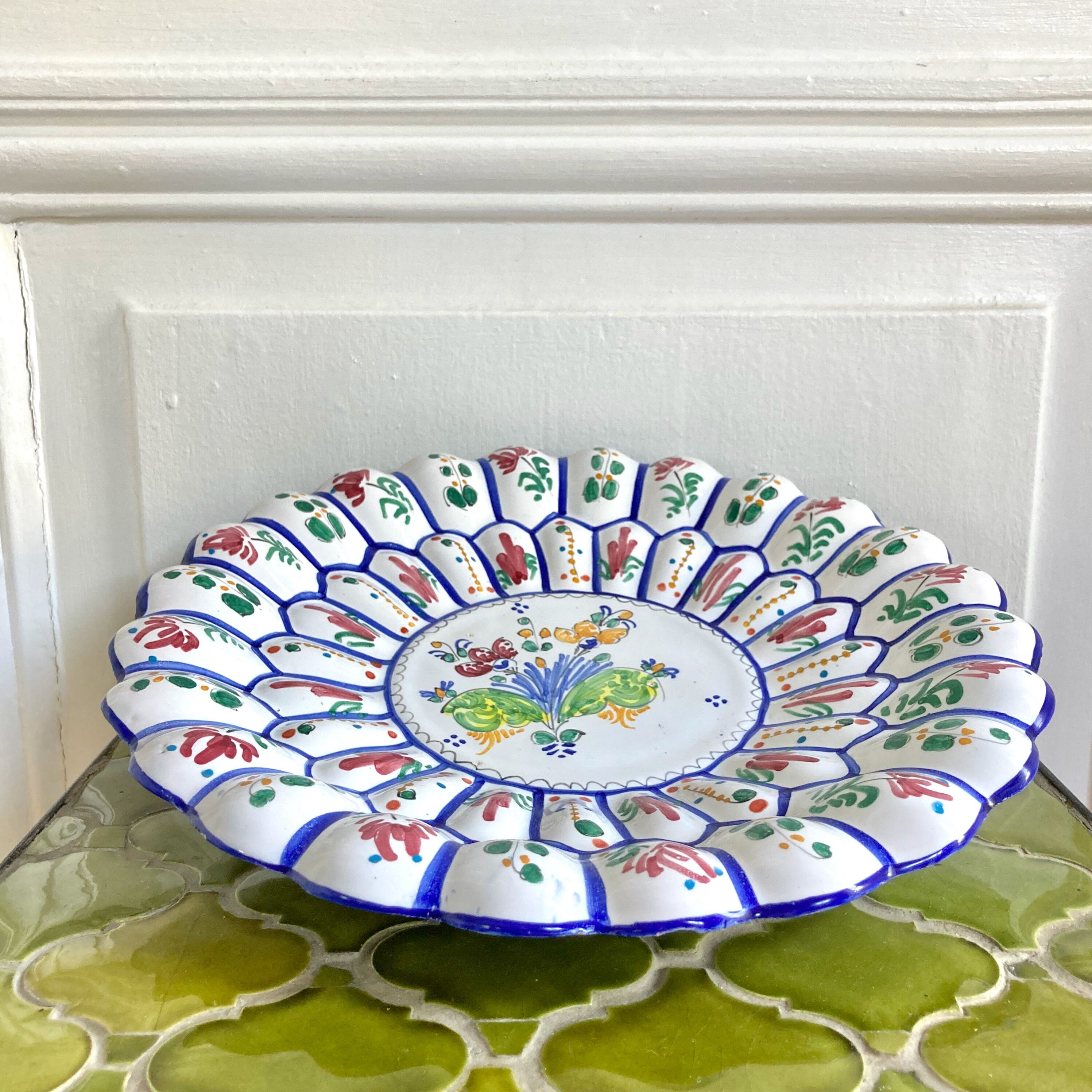 Plat coupe céramique décorative vintage