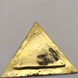 Cecile & jeanne: triangular gold-plated metal pocket tray with hieroglyph decoration.