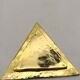 Cecile & jeanne: triangular gold-plated metal pocket tray with hieroglyph decoration.
