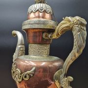 Tibetan ceremonial copper teapot aftaba dragon ewer