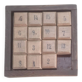 Antique wooden sliding puzzle - Popular art from the late 19th century - Complete