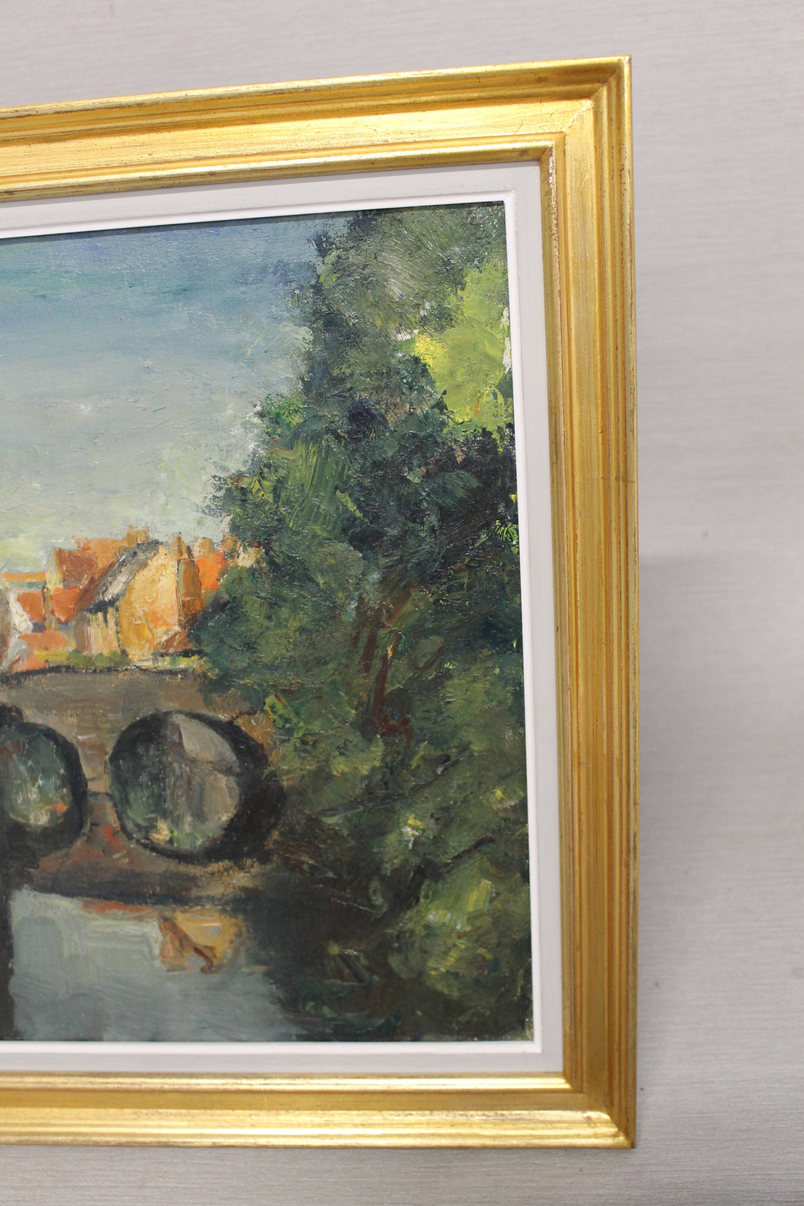 Huile sur toile de Léon Mechelaere - Canal à Bruges